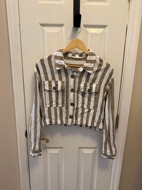 Love Tree Striped Cropped Top